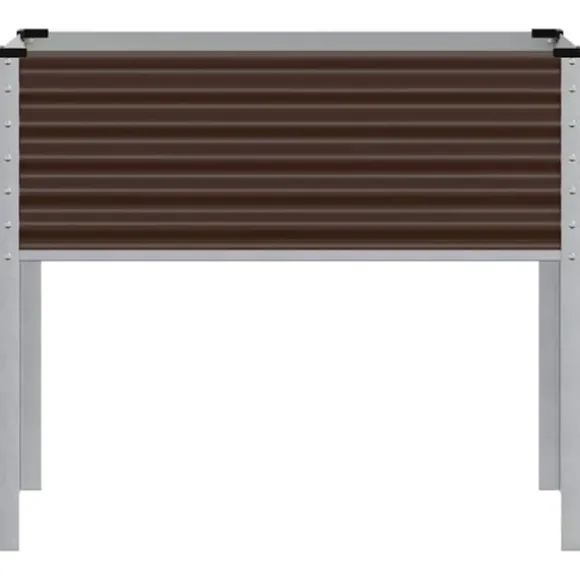 Stilfuld plantekasse i stål til haven | Størrelse: 100x45x90 cm | Farve: Brun