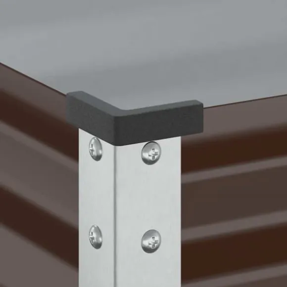 Stilfuld plantekasse i stål til haven | Størrelse: 100x45x90 cm | Farve: Brun