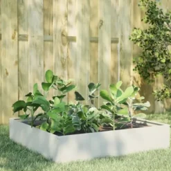 Stål højbed 100x100x33,5 cm - Robust og slidstærk | Farve: Hvid