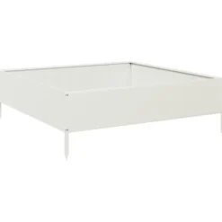 Stål højbed 100x100x33,5 cm - Robust og slidstærk | Farve: Hvid