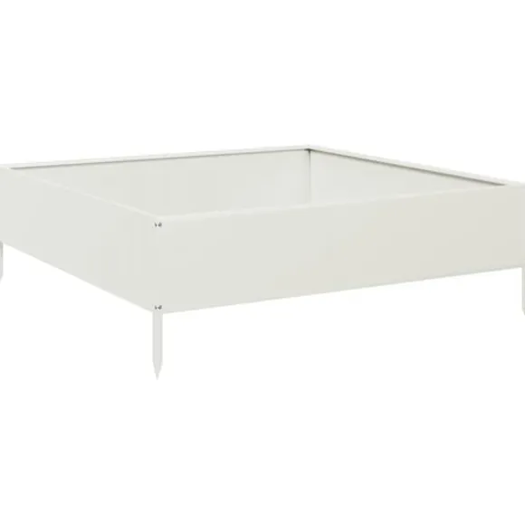 Stål højbed 100x100x33,5 cm - Robust og slidstærk | Farve: Hvid