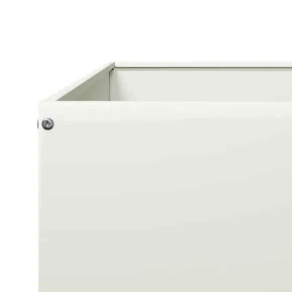 Stål højbed 100x100x33,5 cm - Robust og slidstærk | Farve: Hvid