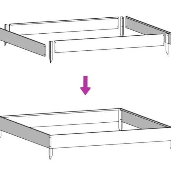 Stål højbed 100x100x33,5 cm - Robust og slidstærk | Farve: Hvid