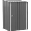 Stålskur 0,92 m², aflåseligt med pulpettag, 100×103×160 cm, grå
