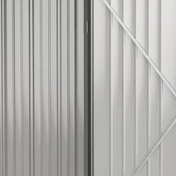 Stålskur 1,34 m², aflåseligt pulpettag, 161,5×94,5×196 cm, sort