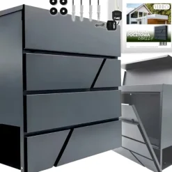 Stor postkasse til breve på porten, hegn, antracit, aviskiosk, loft