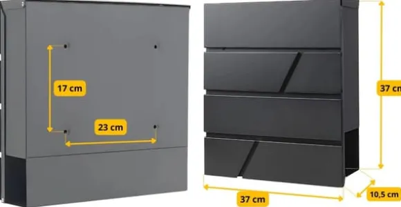 Stor postkasse til breve på porten, hegn, antracit, aviskiosk, loft