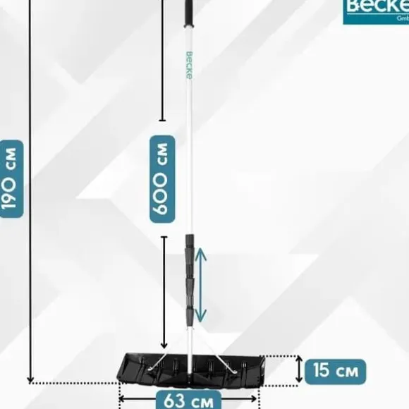 Stor teleskopisk sneskovl tag snerydning aluminium 600cm