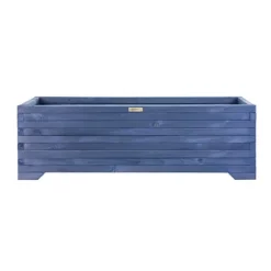 Stor træplantekasse 120x35x40cm Greenspot til terrasse, altan og have - Massiv træplantekasse - Stor haveplantekasse lavet af træstammer til blomster, | CDON