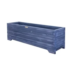 Stor træplantekasse 120x35x40cm Greenspot til terrasse, altan og have - Massiv træplantekasse - Stor haveplantekasse lavet af træstammer til blomster, | CDON