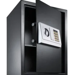 Stort elektronisk pengeskab 50x35x34 + 4 batterier - sort