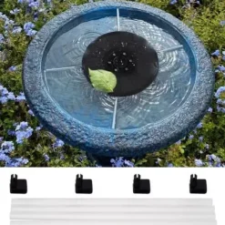 Stort solcelledrevet springvand | Batteri og RGB belysning | 16 cm