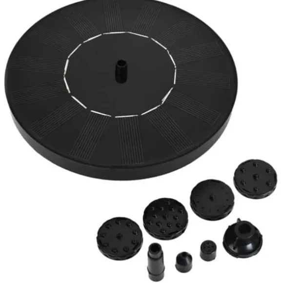 Stort solcelledrevet springvand med batteri og belysning 16cm