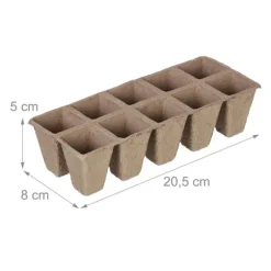 Sætte med plantepotter, 5x3,5x3,5 cm, Brun
