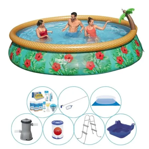 Super dobbelt swimmingpool - Bestway Fast Sæt paradisets blomster 457x84 cm