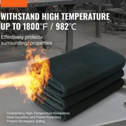 Svejsetæppe i kulstoffilt 4-pak, 37"x36", flammehæmmende, varmebestandigt op til 980°C, skærbar isoleringspude.