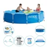 Svømmebassin med tilbehør - Intex Metalramme Rund 305x76 cm