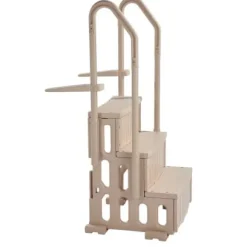 Swimmingpoolstige, 150x82x67 cm, taupe, PE
