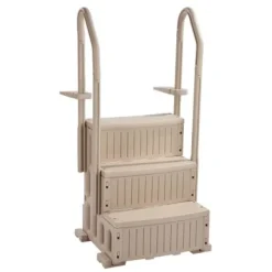 Swimmingpoolstige, 150x82x67 cm, taupe, PE