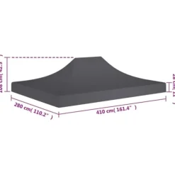 Tag til festtelt 4x3 m 270 g/m² antracitgrå - Tag Til Festtelt - Tage Til Festtelte - Home & Living