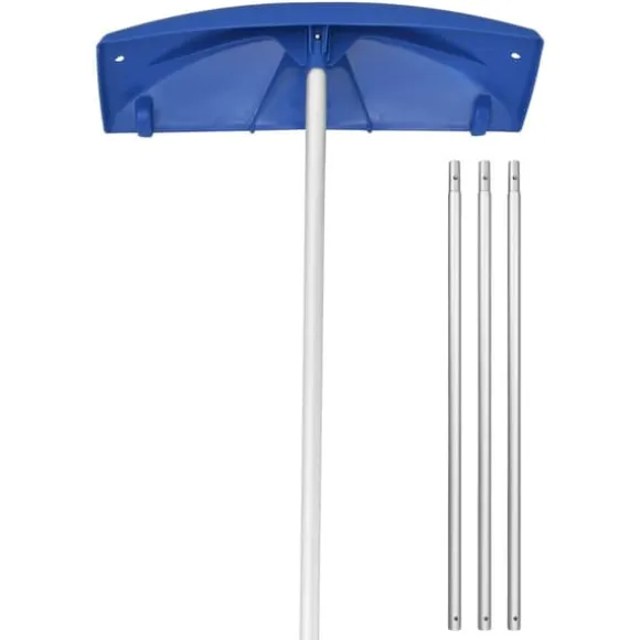 Tagrive - Tagsneskraber med hjul - 60 cm PP-blad - 1,18–5,55 m Teleskopskaft - Skridsikkert Håndtag - Letvægt - Til Sne, Blade og Affald