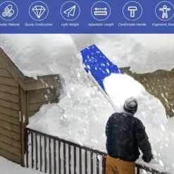Tagrydningsskovl, 20/640 cm, Sølv og Marineblå