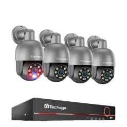 Techage 8CH NVR Overvågningssystem, 8MP Højopløsningskameraer, AI Menneskedetektion,8ch NVR 4PCS CAM 5MP, 1t
