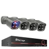 Techage Sikkerhedskamera System, 8 Kanal NVR, AI Menneske Detektion,8CH 4 stk 8MP kamera, 1T