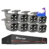 Techage Sikkerhedskamera System, 8 Kanal NVR, AI Menneske Detektion,8CH 8Stk 5MP Kamera, Ingen
