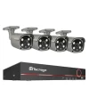 Techage Sikkerhedskamera System, 8 Kanal NVR, AI Menneske Detektion,8CH 4Stk 5MP Kamera, 4T