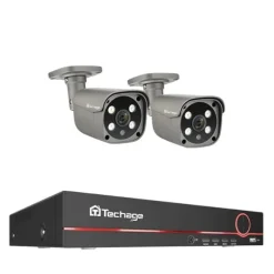 Techage Sikkerhedskamera System, 8 Kanal NVR, AI Menneske Detektion,8CH 2Stk 5MP Kamera, 4T