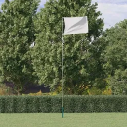 Teleskopflagstang 5,5 m i aluminium | Farve: Sølv | Justerbar og vejrbestandig