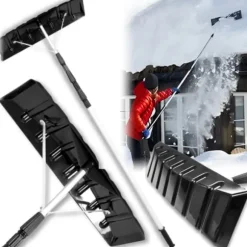 Teleskopisk sneskraber, tagsneskovl, aluminium, foldbar