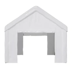 Teltgarage-carport 3x6 m vintersikker med rulledør til bil, SUV og aftagelige sidevægge