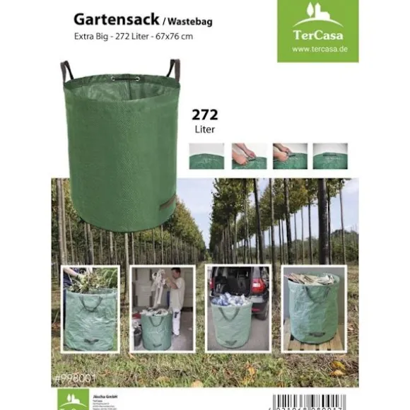 TerCasa JU-998001 Haveaffaldssæk 272L Grøn