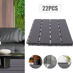 Terrassefliser - Klik-/Interlocking gulvfliser - PP-plast - 22-pak - Udendørs - DIY montering