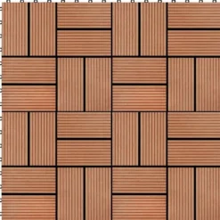 Terrassefliser 22 stk. 30 x 30 cm 2 m2 WPC teakfarve - Terrasseflise - Terrassefliser - Home & Living