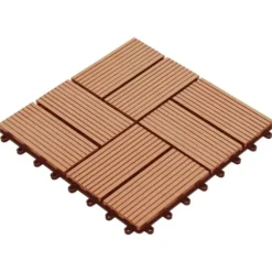 Terrassefliser 22 stk. 30 x 30 cm 2 m2 WPC teakfarve - Terrasseflise - Terrassefliser - Home & Living