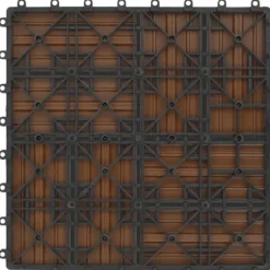 Terrassefliser 22 stk. 30 x 30 cm 2 m2 WPC teakfarve - Terrasseflise - Terrassefliser - Home & Living