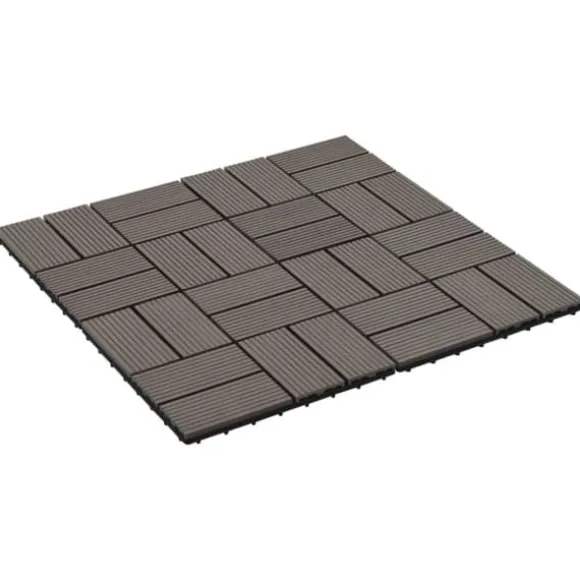 Terrassefliser 11 stk. WPC 30 x 30 cm 1 m2 mørkebrun - Terrasseflise - Terrassefliser - Home & Living