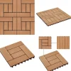 Terrassefliser 11 stk. WPC 30 x 30 cm 1 m2 teakfarvet - Terrasseflise - Terrassefliser - Home & Living