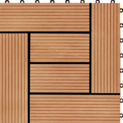 Terrassefliser 11 stk. WPC 30 x 30 cm 1 m2 teakfarvet - Terrasseflise - Terrassefliser - Home & Living