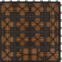 Terrassefliser 11 stk. WPC 30 x 30 cm 1 m2 teakfarvet - Terrasseflise - Terrassefliser - Home & Living