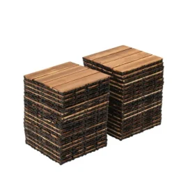 Terrassefliser, Sammenføjelig Design, Holdbart Materiale,Brun