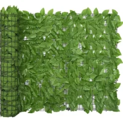 The Living Store altanafskærmning 400x100 cm grønne blade - Parasoller og solskærme