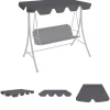 The Living Store baldakin til havegynge 188/168x145/110 cm antracitgrå - Festtelte & havepavilloner – tage