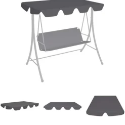 The Living Store baldakin til havegynge 188/168x145/110 cm antracitgrå - Festtelte & havepavilloner – tage