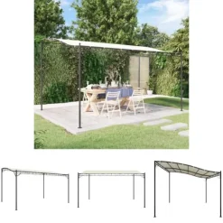 The Living Store baldakin 4x3 m 180 g/m² stof og stål cremefarvet - Festtelte & havepavilloner