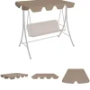 The Living Store baldakin til havegynge 188/168x145/110 cm gråbrun - Festtelte & havepavilloner – tage