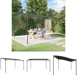 The Living Store baldakin 4x3 m 180 g/m² stof og stål antracitgrå - Festtelte & havepavilloner